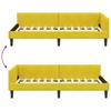 Corner Bed Frame with Headboard Yellow 100 Cm X 200 Cm Velvet