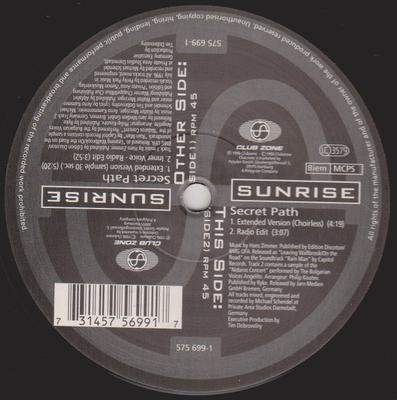 12-palcový vinyl SUNRISE - Secret Path 5756991 Club Zone 1996 Nemecko Tanec & Elektronika