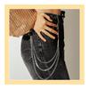 Triple Chain Belt for Hip Hop Dresses - Nikke Hip Hop Jeans (Silver)