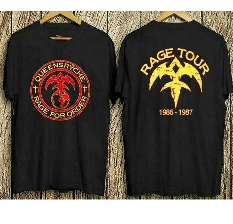 Vintage Queensryche Rage For Order Concert Tour T Shirt Black All Size