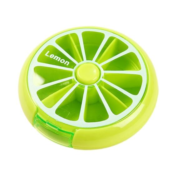 Portable Vitamin Holder for Trips 7 Day Pill Organizer, Rotary Case, Cute Fruit Style Travel Medicine Case Compact ABS Container And Daily Supplements