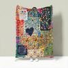 Country Patchwork Set Throw Lightweight 240G Flannel Blanket Soft Skin-Friendly For Summer Cooling