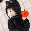 Yousheng Halloween Hanging Plush Witch Doll with Lanyard, Cute Furry Pom Pom Ball Doll Ornament for Doors Windows Trees Halloween Party