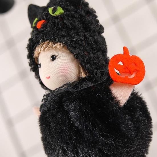 Yousheng Halloween Hanging Plush Witch Doll with Lanyard, Cute Furry Pom Pom Ball Doll Ornament for Doors Windows Trees Halloween Party