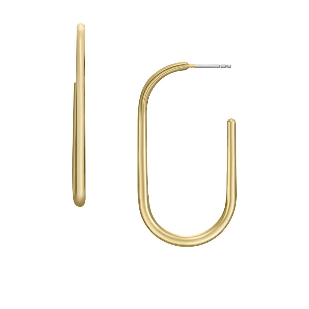 

Fossil Women s Ear Party Gold Tone Brass Hoop Earrings gold