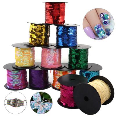 100 Yards/Roll Bright Sequins Shiny Color Round Flat Paillettes Strings For Party Decor DIY Crafts Clothing Sewing Accessories