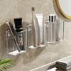 Portable Wall-Mounted Toothbrush Holders Self-Adhesive Small Storage Rack Detachable Toothbrush Cups For Home Bathroom Kitchen