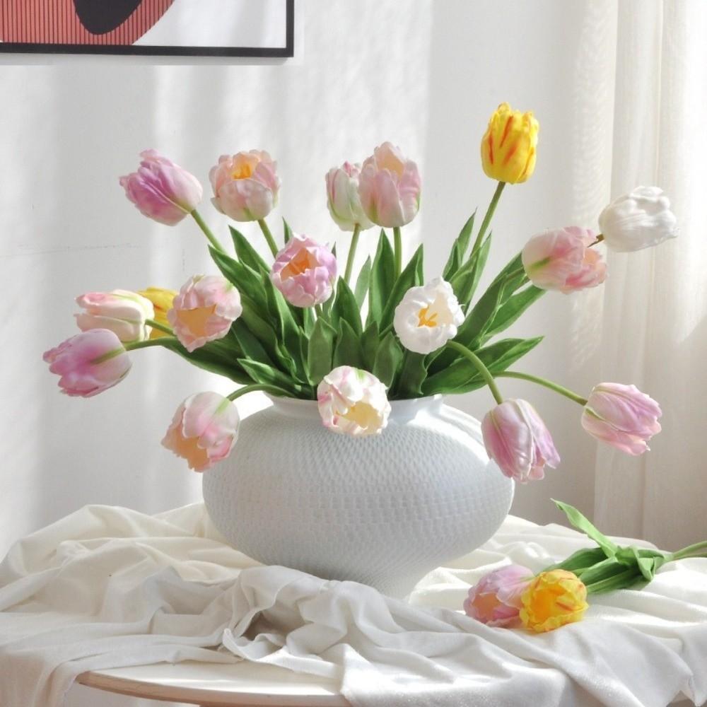 Colorful Simulation Flower Lifelike Artificial Flower Faux Parrot Tulip  Office Decor