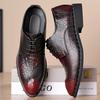Men's 2025 Dress Leather Shoes Lace-Up Wedding Party Shoes Mens Business Office Oxfords Flats Plus Size Men Fashion