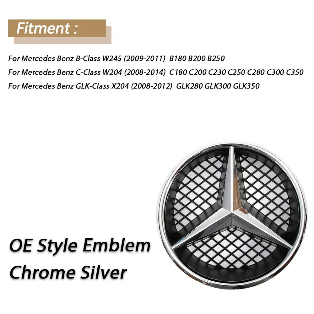 

Car Sticker Black LED Emblem Mirror Front Grille Emblem For Mercedes Benz B/C/GLK-Class 08-14 W204 W245 X204 Chrome Silver Star