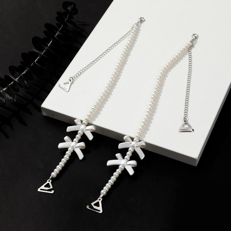 1 Pair Adjustable Bra Straps with Exposed Pearls Elegant Detachable Clear Bra Strap Chains for Women Elegant Lingerie Accessory