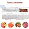 Stainless Steel Professional Boning Knife Vegetable Fruit Slicing Knife Sheep Beef Meat Cleaver Cutting Knife with Wood Handle