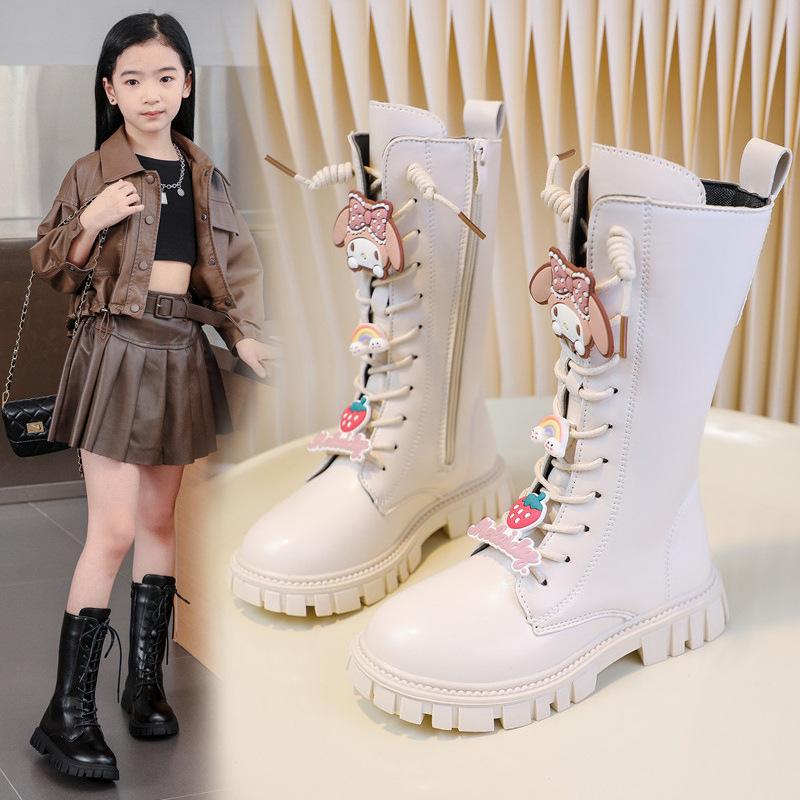 Girls' Winter-Spring New Style Booties for Children - High-Topped Boots for Girls - Anti-Slip Shoes