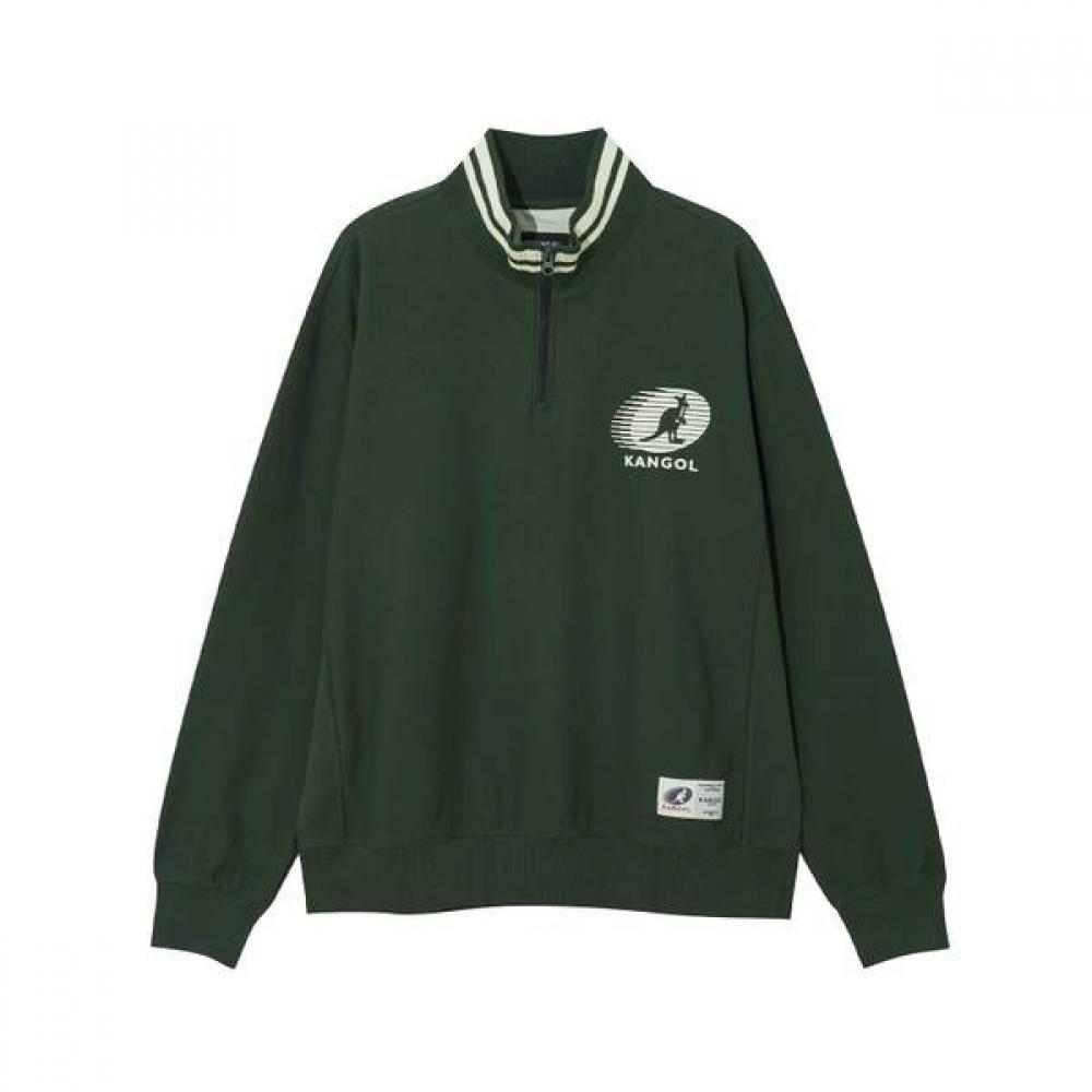 Kangol Rush Logo Half Zip Sweat 1774 Forest XL