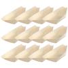 200 Pcs Disposable Wooden Boat Bamboo Bowls Sashimi Tray Charcuterie Cones Sushi Plates Serving Boats