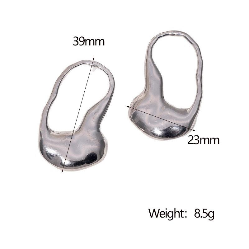 Stainless Steel Simple Irregular Dangle Earrings for Women Ladies Vintage Classic Hollow Stud Earrings Holiday Jewelry Wholesale
