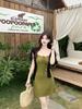 Summer 2026 Plus Size Retro Waist-Cinched Camisole Dress & Cardigan Set