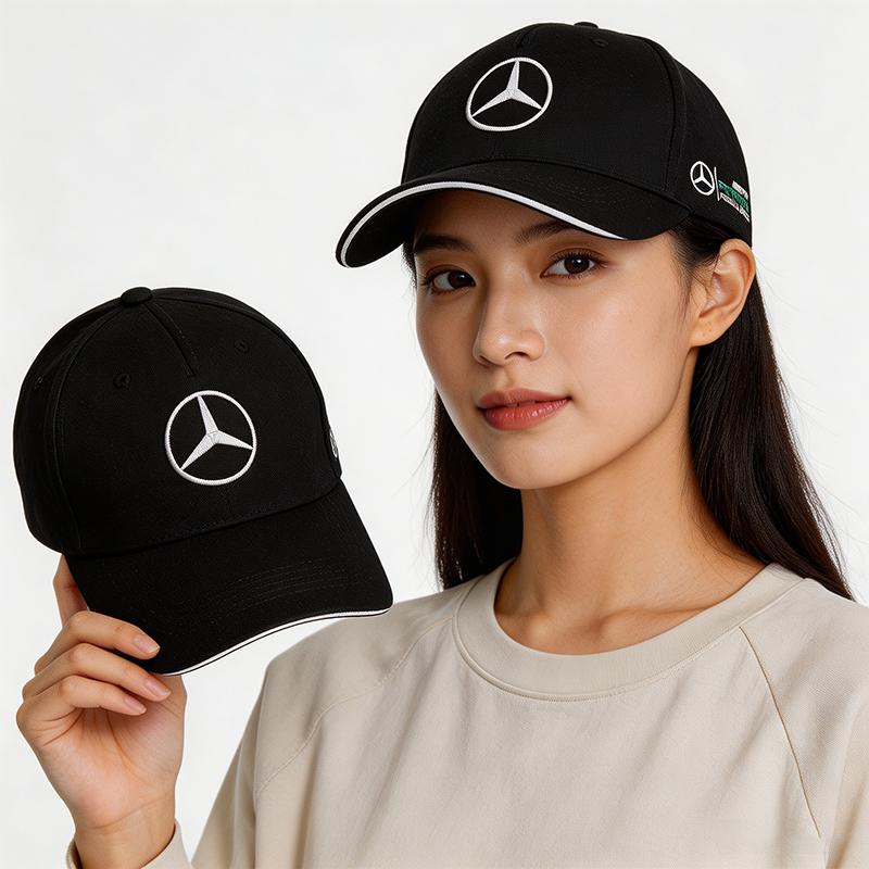 Black & White Two Embroidered Baseball Cap Colors Casual Outdoor Sun Hat For Mercedes Benz AMG E S C A B Class GLE GLS CLA CLE CA1