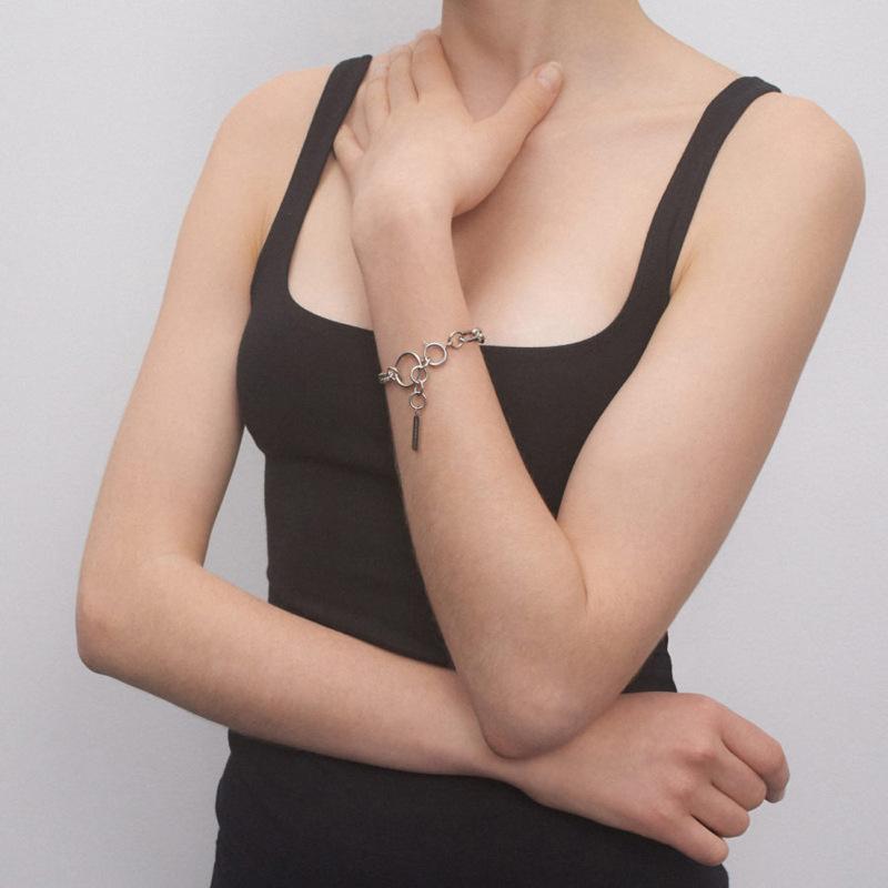 ANENJERY Splicing Chain Bracelet for Women Geometric Bracelet Party Fine Jewelry