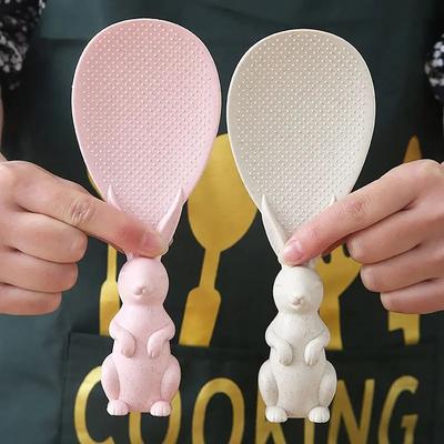 Plastic Rice Spoon Cute Kitchen Accessories Rabbit Handle Rice Shovel Non-stick Rice Scoop Home Kitchen