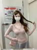 Brushed Slim-fit Women's Lace V-neck Long Sleeve Base Layer Top for Autumn/Winter