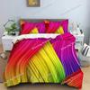 3D Duvet Cover Set Abstract Bedding Set Luxury Rainbow Swirl Quilt Cover With Zipper Closure Queen Size Comforter Cover