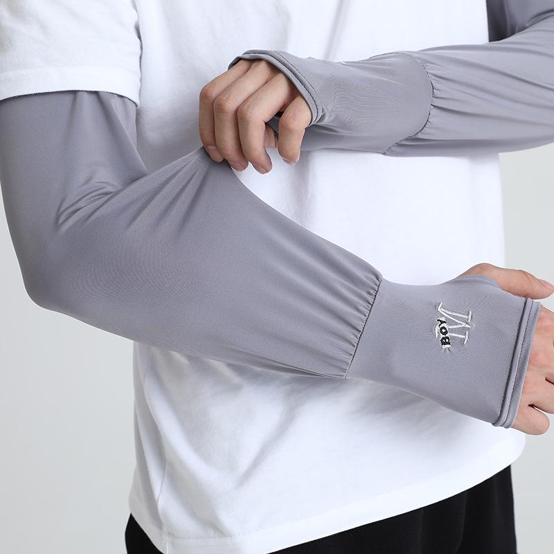 Men's Summer UV Protection Ice Silk Arm Sleeves - Lightweight & Breathable