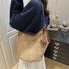 Pvc Woven Tote Bag For Summer Beach Vacation With Large Capacity And Magnetic Closure