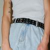 Pentagram Star Waist Belt Belt Double Row Hole Rivet Waist Belt PU Leather Waistbands  Daily