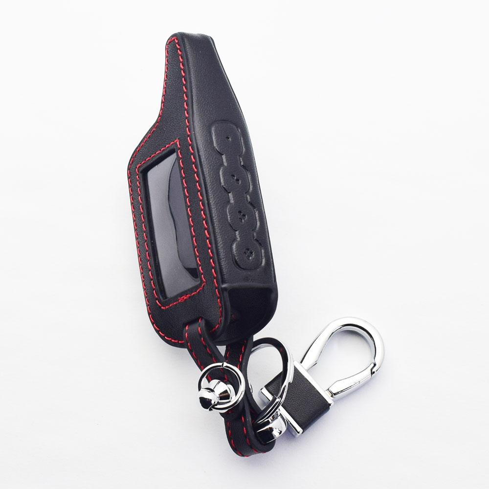 Leather Car Key Cover Bag For Scher-Khan Logicar 1/2/3/4/3i/4i/5i/6i Two Way Car Alarm System LCD Remote Control Fobs Shell Protector Case