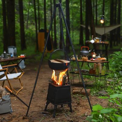 Trépied de camping réglable en aluminium pour marmite