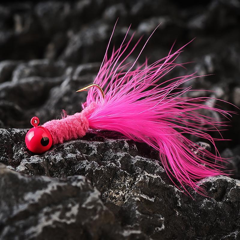 

Micro Fly Hook with Colorful Feathers Handmade0.9g1.7g3.5gLure Bait for Bass and Perch 0.9g6