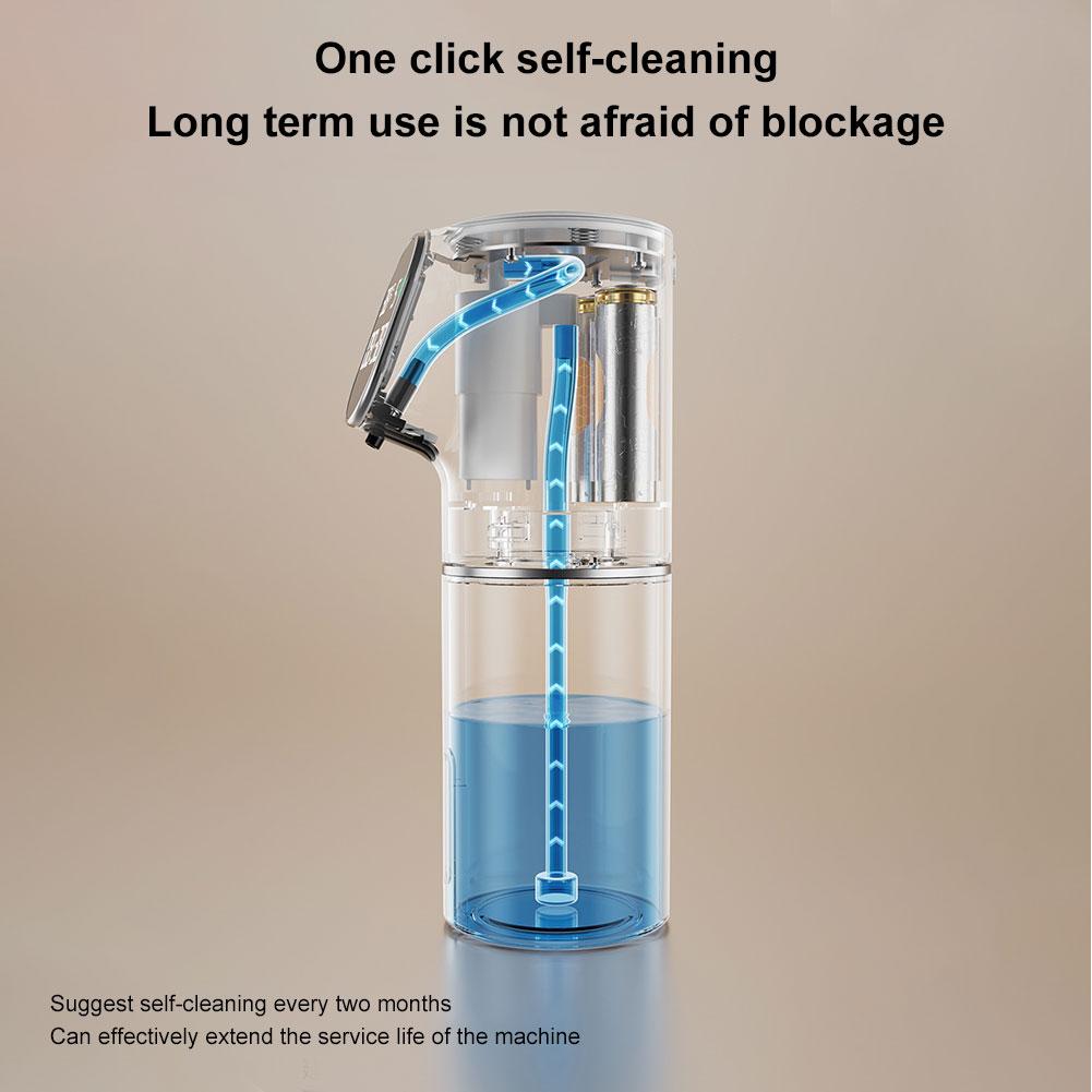Automatic LED Liquid Foam Soap Dispenser 5 Adjustable Levels Touchless Hand Soap Dispenser Wall Mounted for Bathroom and Kitchen