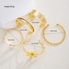 IF ME 5 Pcs/Set Vintage Gold Color Flower Bracelet for Women Fashion Retro Geometric Metal Open Bangle Charm Party Jewelry Gifts