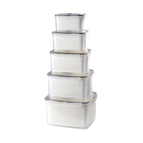 Fruit Storage Boxes for Fridge Leak-proof Produce Containers with Removable Colander And Divider Food Container for Vegetables And Fruits Meal Prep