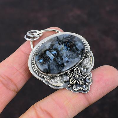 Larvikite Pendant Unique Design Jewelry 925 Sterling Silver Pendant Handmade Flower Pendant Gemstone Jewelry Gift For Wife Wonderful Jewelry