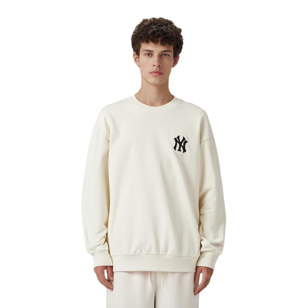 MLB Old Flower Sweatshirts Unisex White Crew Neck Moderate Other 3AMTM0514-50IVS