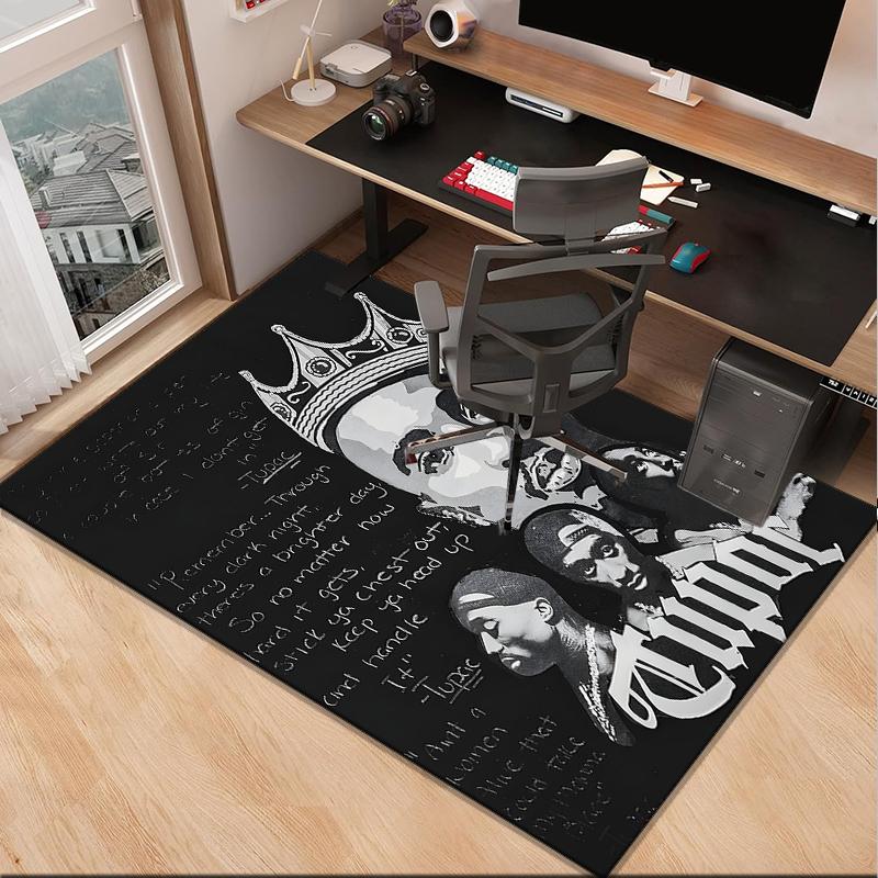 Rap Legend In Blue Office Rug Chair Mat, Game Carpet, Suitable for Front Door, Bedroom, Living Room, Desk, Holiday Gift