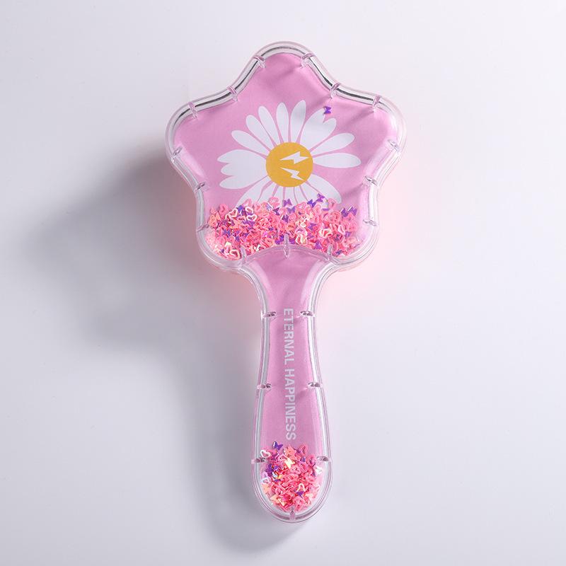 2023 New Cartoon Quicksand Comb with Glitter and Foam Hair Cushion Massage Comb for Cosmetic Styling