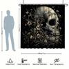 Halloween Skull and Flower Shower Curtain Set - 12 Hooks, Water-resistant Polyester, All-season, Abstract Pattern, Horror Theme
