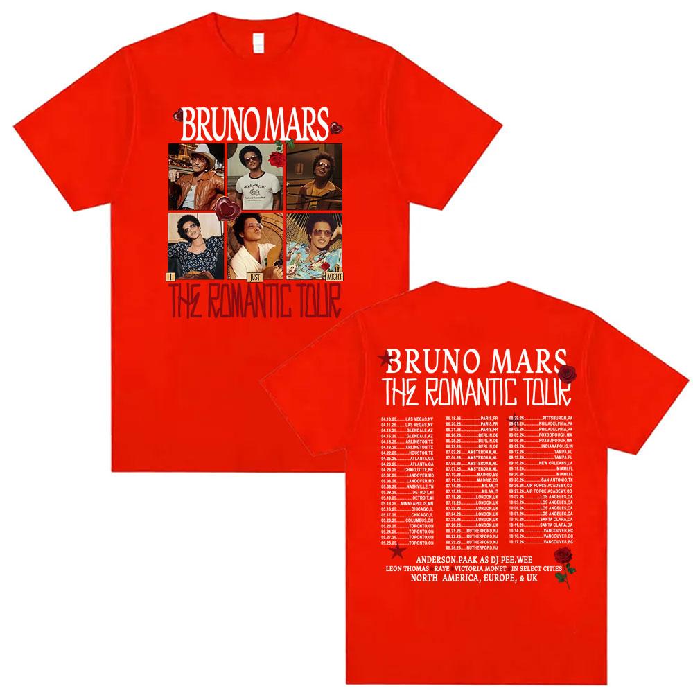Bruno Mars The RoUnisextic Tour 2026 Music Graphic T Shirt Unisex Women Harajuku Hip Hop Rock Tshirts Summer Tops 100 Cotton Tshirt