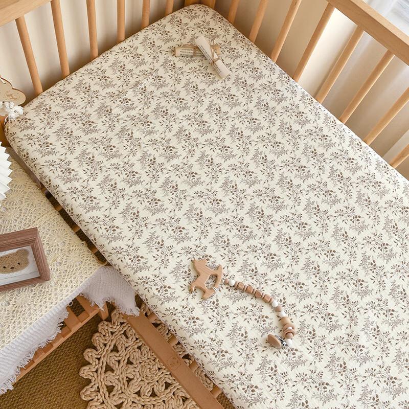UKKNZZ Gauze Crib Mattress Fitted Sheet