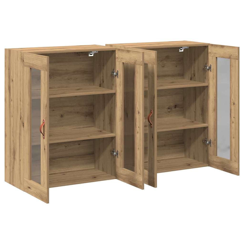 Wall Cabinets 2 pcs Artisan Oak 69.5 x 34 x 90 cm