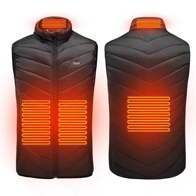 Nine-Zone USB Electric Smart Heating Vest with Carbon Fiber Warmers.
