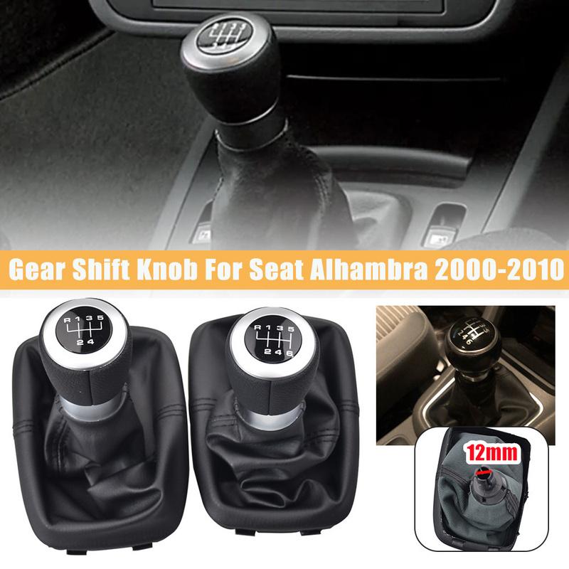 Car Gear Shift Knob Shifter Lever PU Leather Gaiter Boot Cover Collar For Seat Alhambra 2000-2010 A Perfect Replacement
