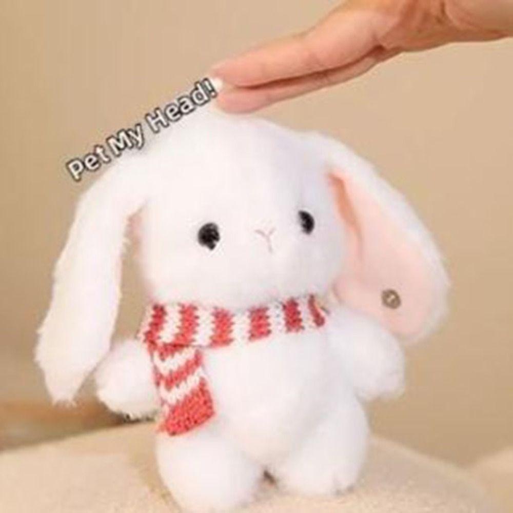 Induction Rhythm Piano Lop-eared Rabbit Plush Toys Induction Beat Doll  Birthday Xmas Gift