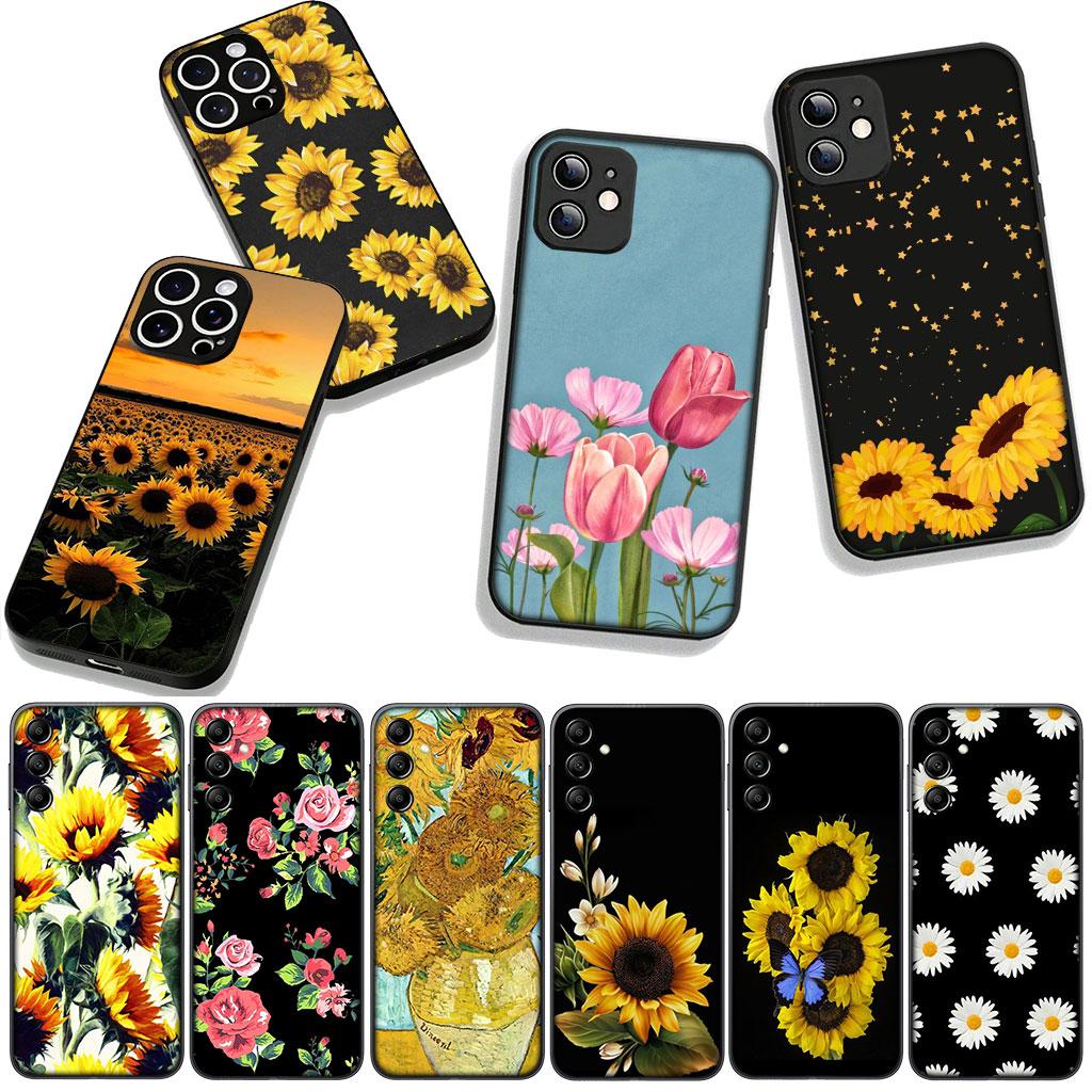 Cover for Xiaomi Redmi Note 14 12 13 ProPlus A4 A3 Pro Plus 12C 13C 14C 5G Casing Phone Case Sunflower Flower Painted Yellow