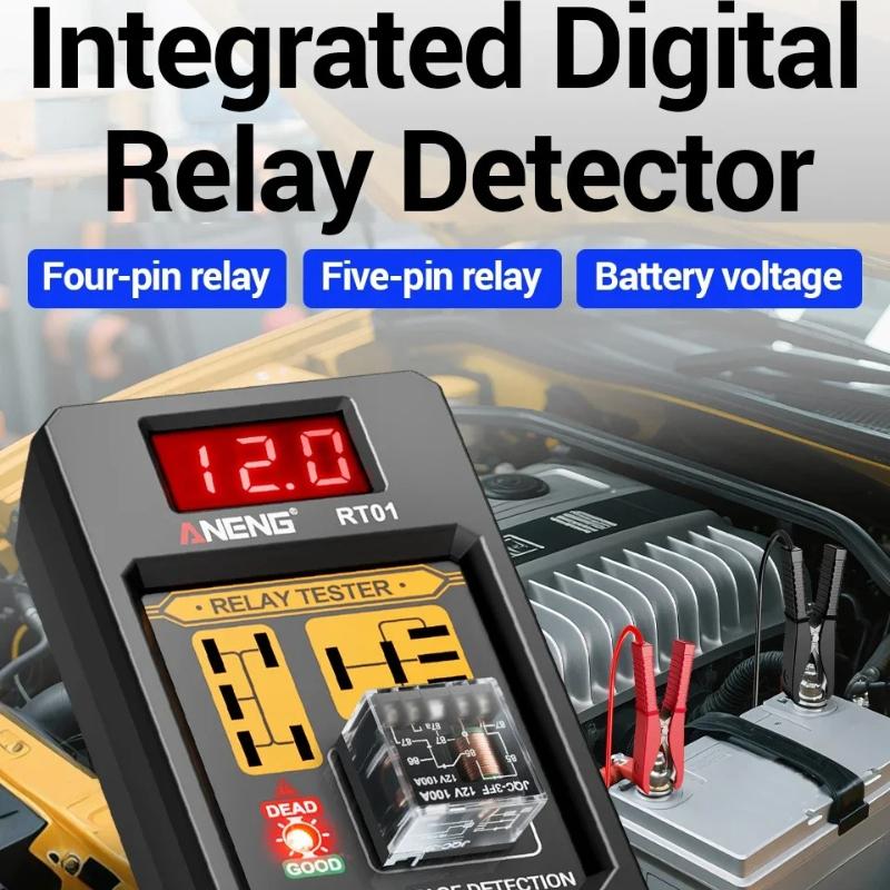 Kit Elettricista Auto Portatile ANENG BF01 Tester Liquido Freni Relè Auto RT01 Tester di Tensione 12V/24V Rilevatore Relè 4/5 Pin Analizzatore Olio Freni Strumenti di Test