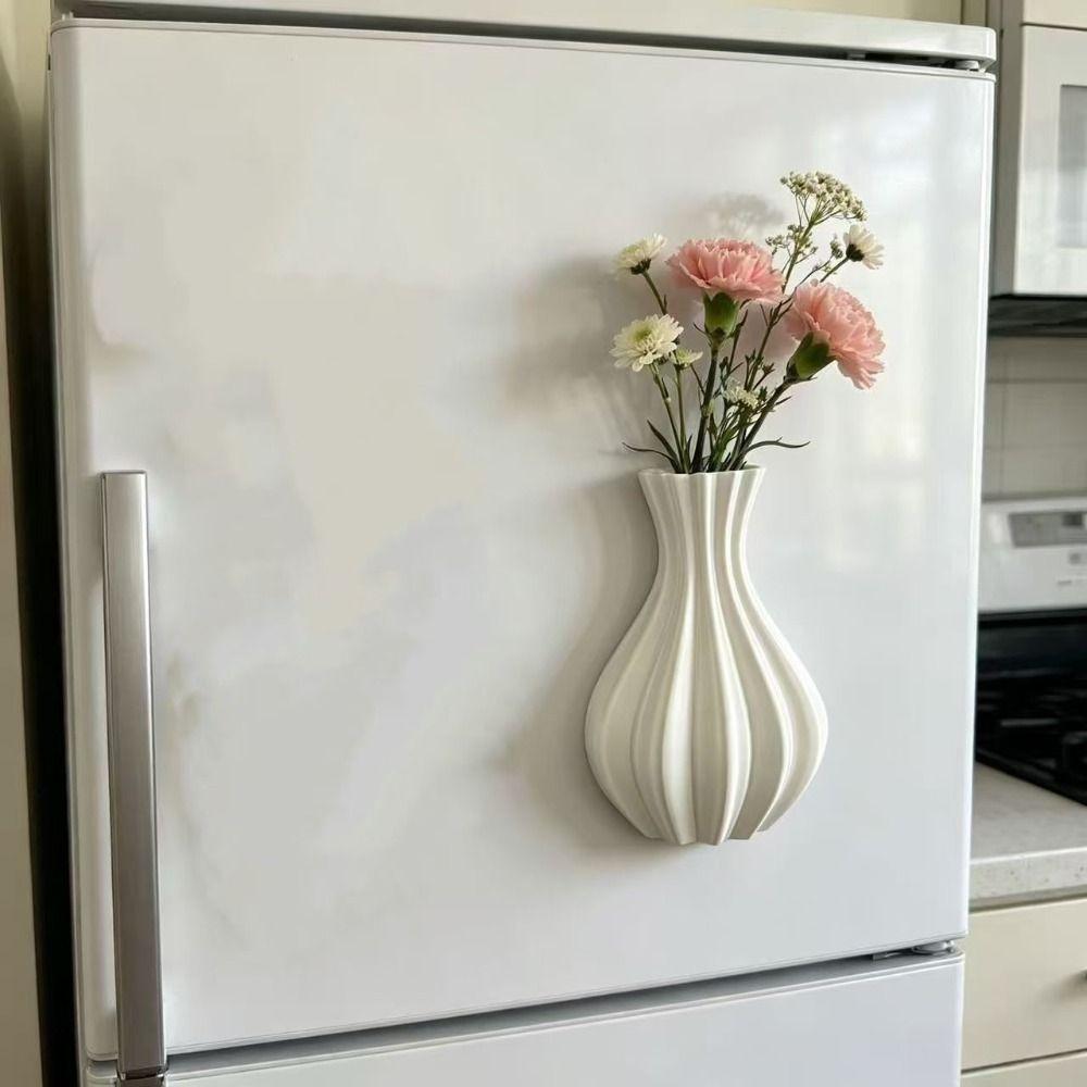 Home Decor 1D Printing Mini Vase Magnets Modern Drop-Resistant Magnetic Bud Vases DIY Funny Vase Fridge Stickers Living Room