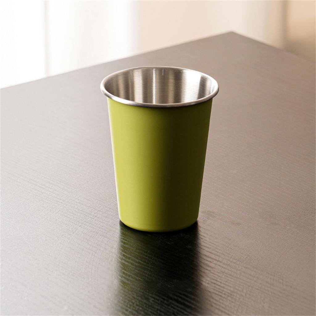 4pcs Stackable Camping Water Cup 350ml Teas Coffees Milk Beer Mug Stainless Steels Drinking Cups Outdoor Travel Cups